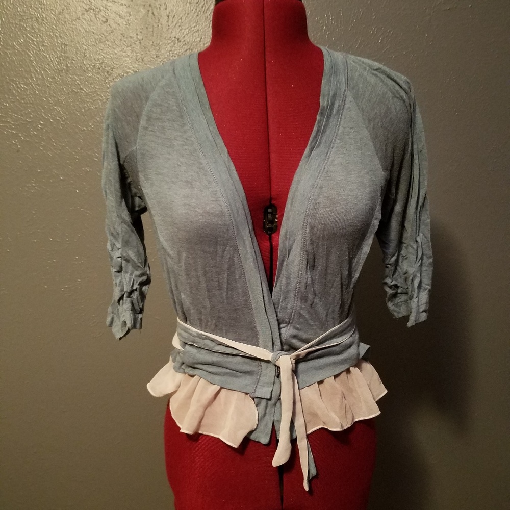 Baby blue wrap around top